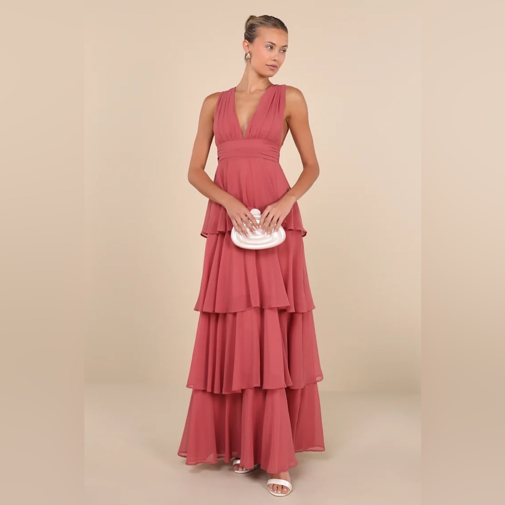 Lulu's Dusty Rose Maxi Dress